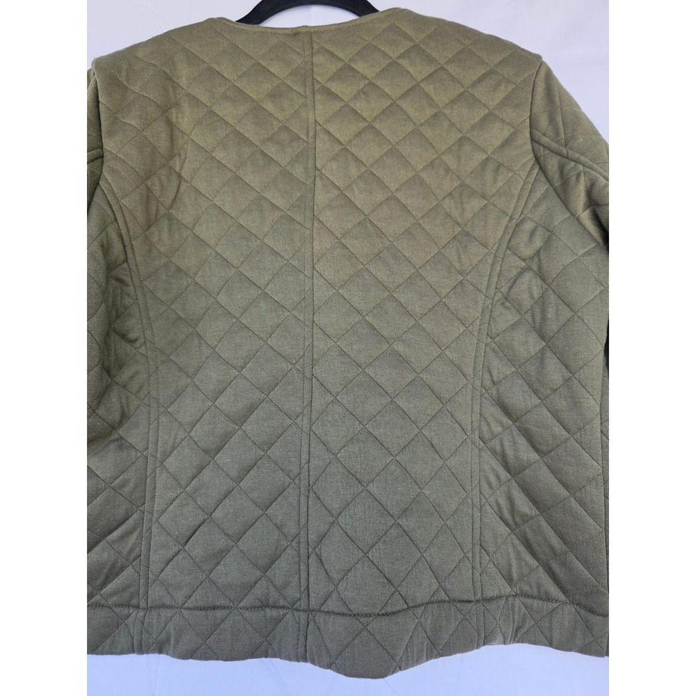 Bagatelle New York Olive Green Quilted Zip Front Jacket Womens XLP Petite NWT - Picture 9 of 9
